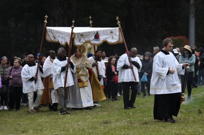 Procession to the Grotto outside the Church