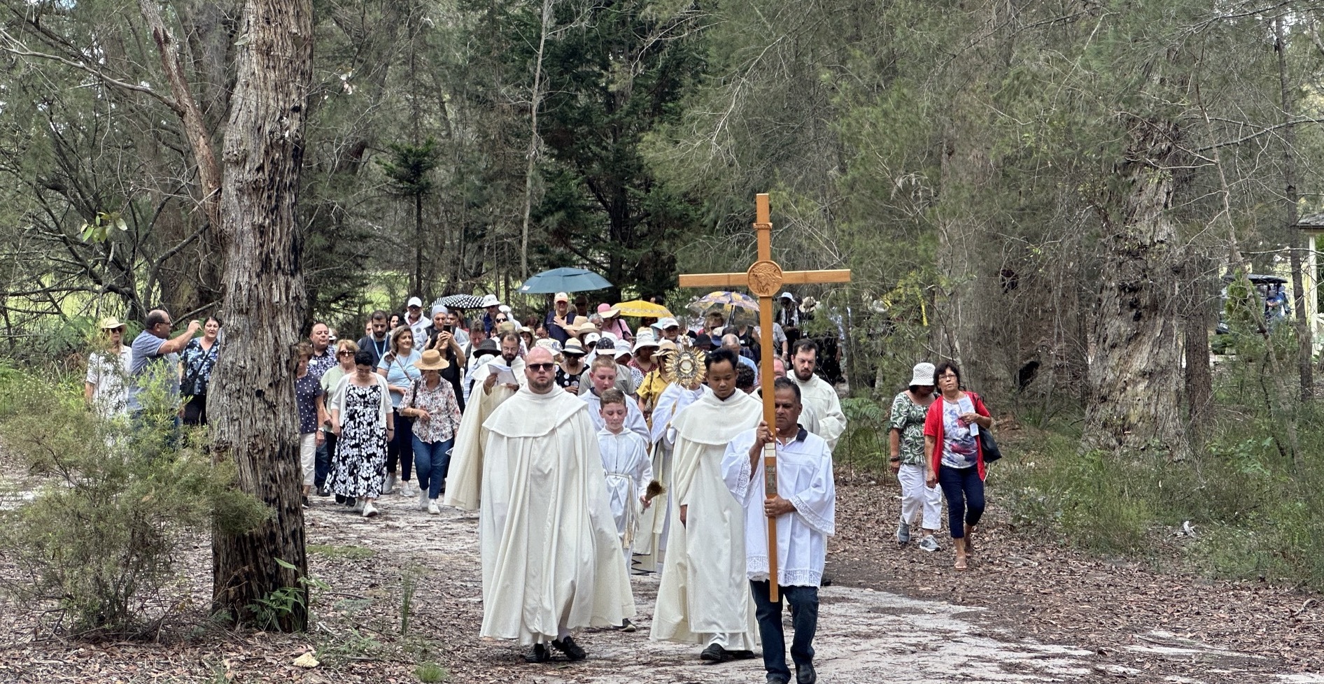 Fatima Day Procession through the bush to the Grotto.